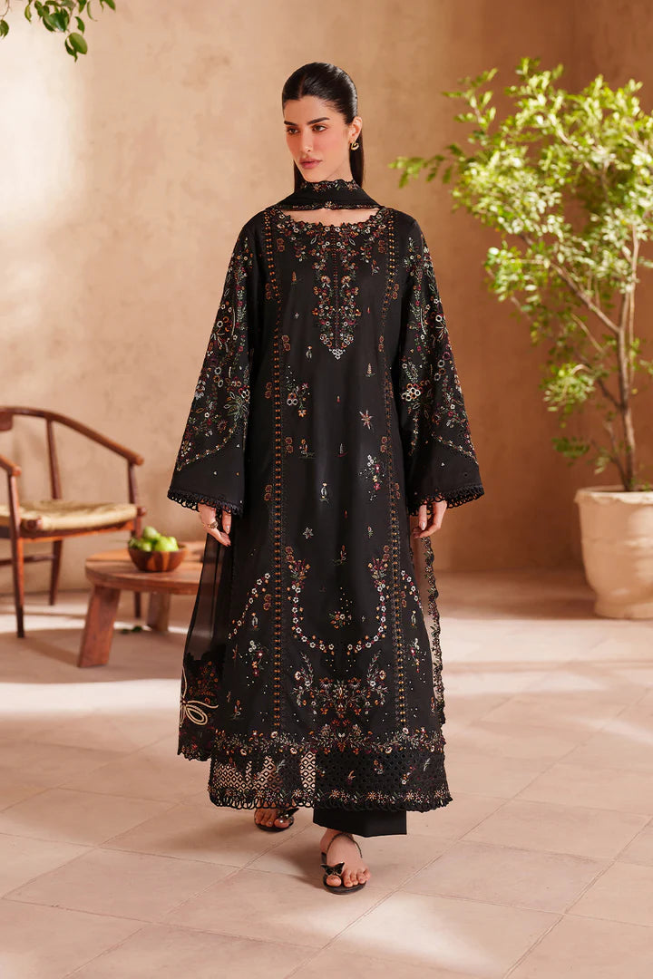 Black | EL-07 Embroidered Lawn | Iznik Eid Lawn