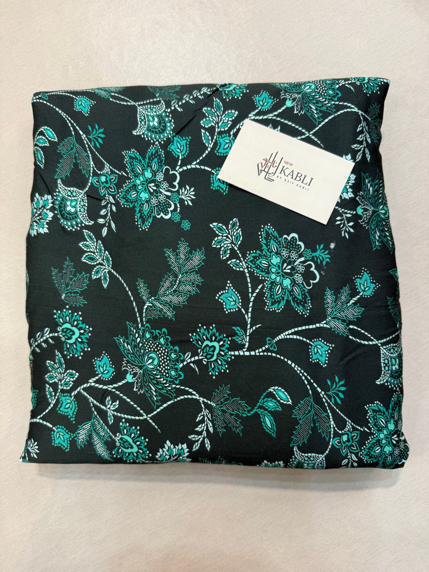 Kundan Silk Marina S8 Dark Green 3-Piece Allover Suit with Wool Shawl