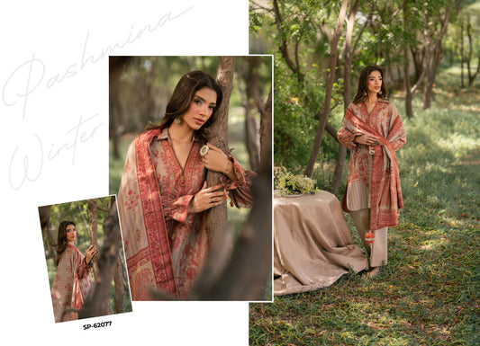 Gul Ahmed SP-62077 3 Piece Printed Pashmina Suit