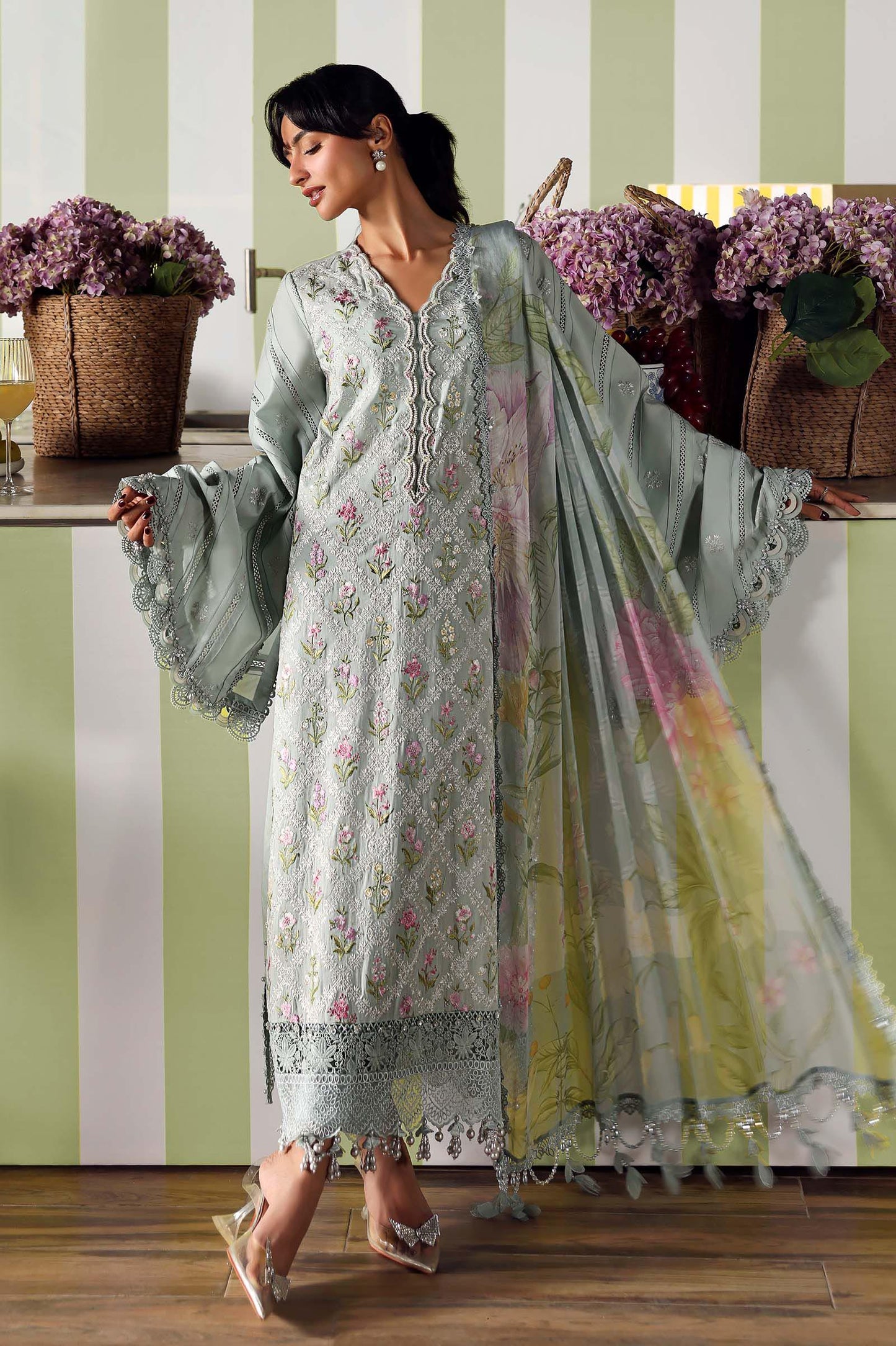 MPT-3001-B | M.Prints 3pc Unstitched Lawn | Maria B.
