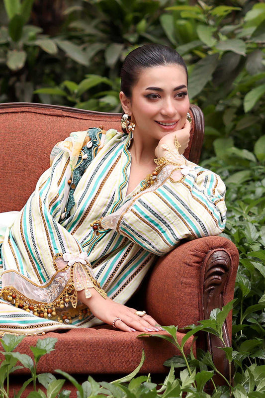MPT-3002-B | M.Prints 3pc Unstitched Lawn | Maria B.