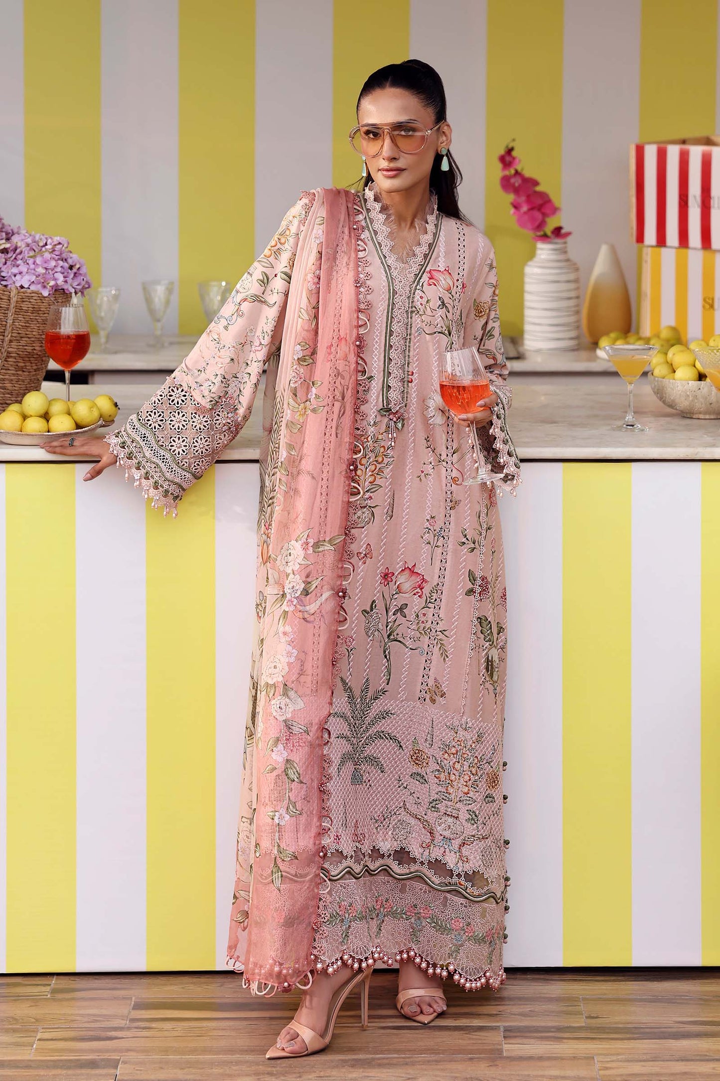 MPT-3004-A | M.Prints 3pc Unstitched Lawn | Maria B.