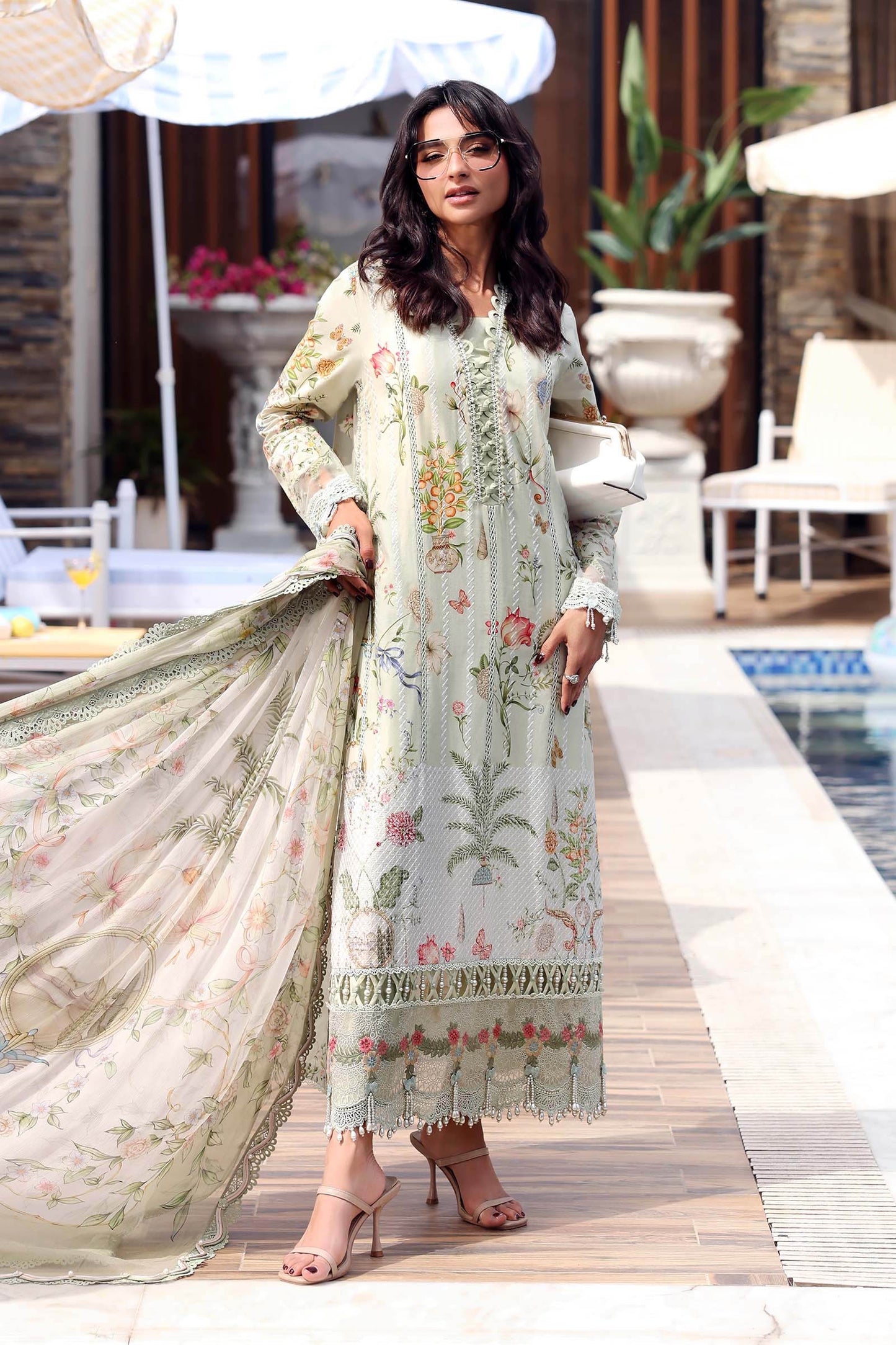 MPT-3004-B | M.Prints 3pc Unstitched Lawn | Maria B.
