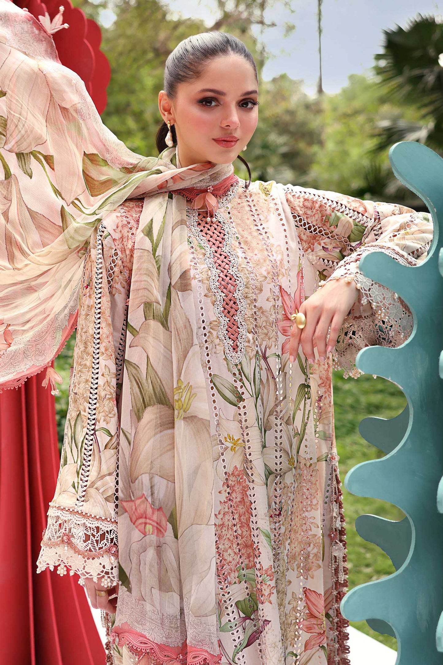 MPT-3006-A | M.Prints 3pc Unstitched Lawn | Maria B.