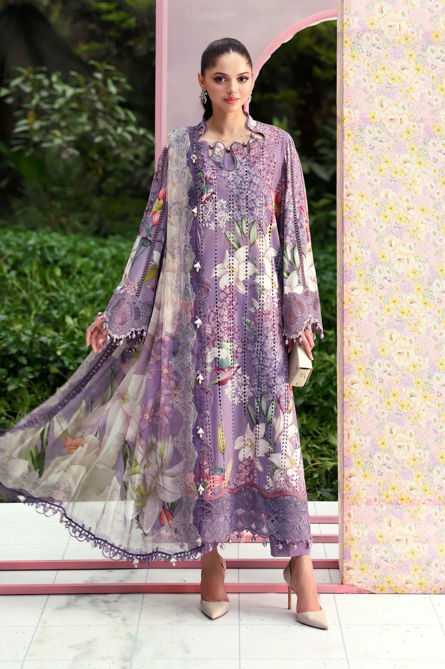 MPT-3006-B | M.Prints 3pc Unstitched Lawn | Maria B.