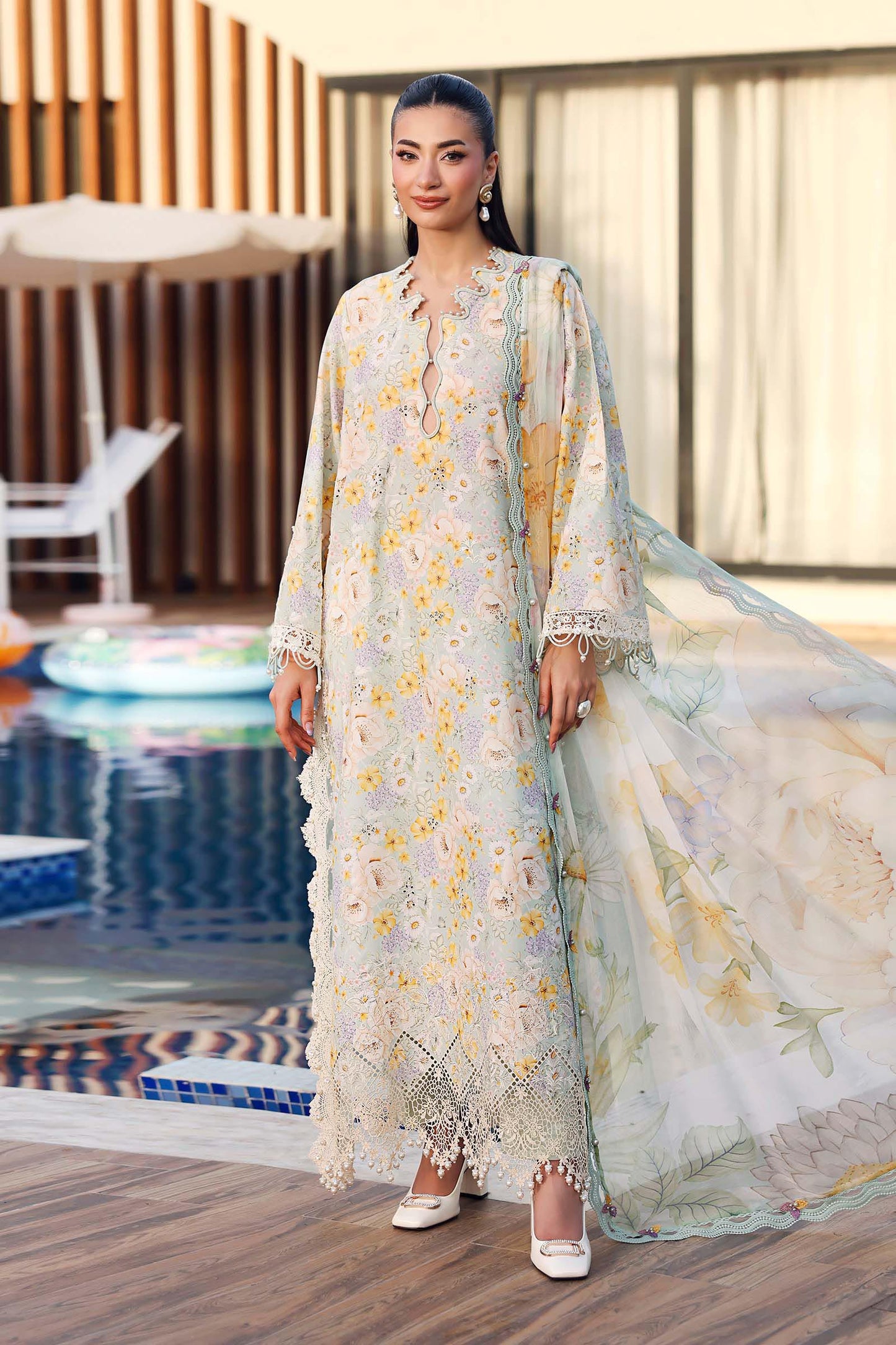 MPT-3007-A | M.Prints 3pc Unstitched Lawn | Maria B.