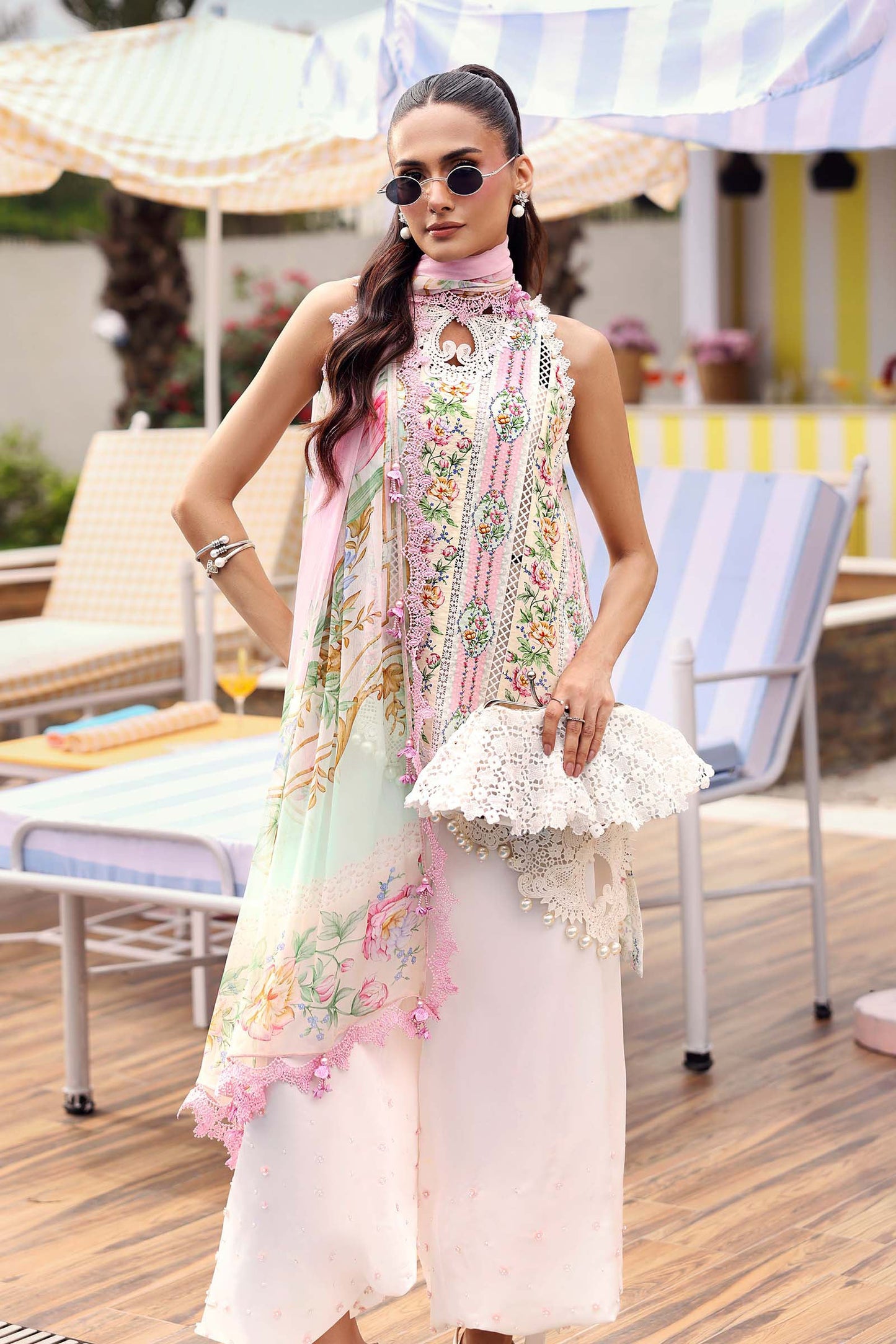 MPT-3010-A | M.Prints 3pc Unstitched Lawn | Maria B.