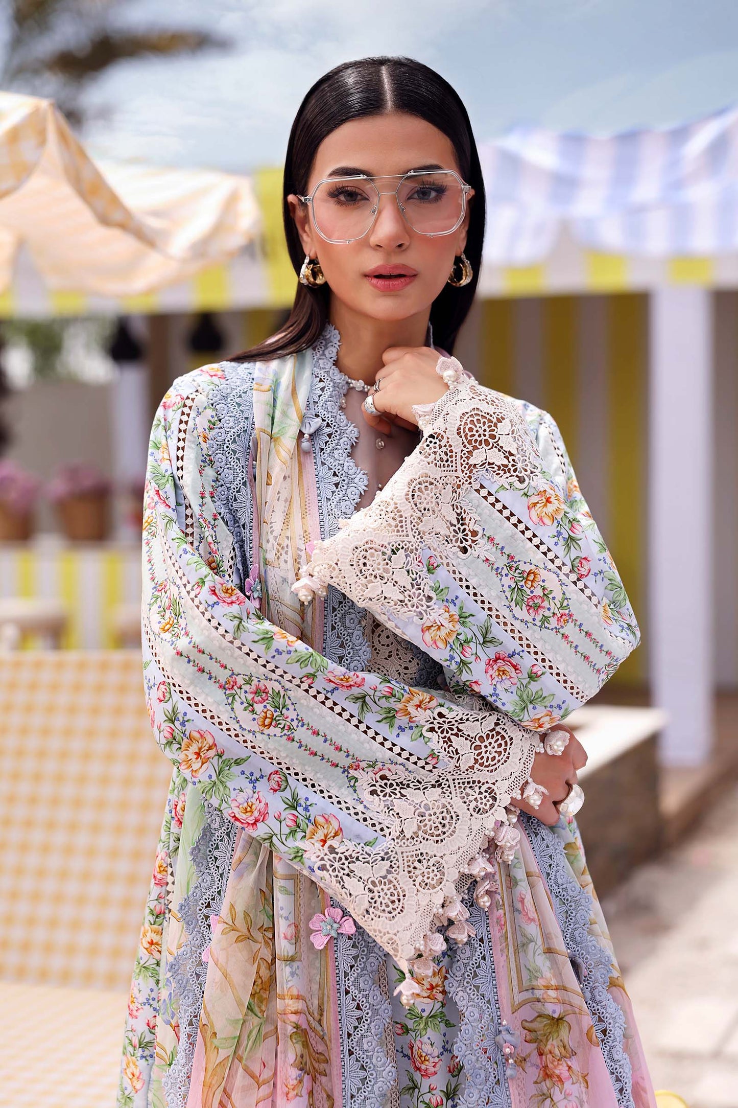 MPT-3010-B | M.Prints 3pc Unstitched Lawn | Maria B.