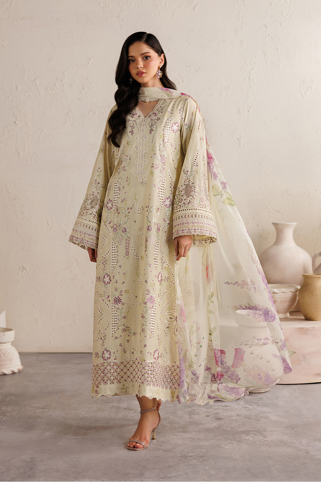 IBE-08 Embroidered Lawn | IZNiK Festive Lawn '26