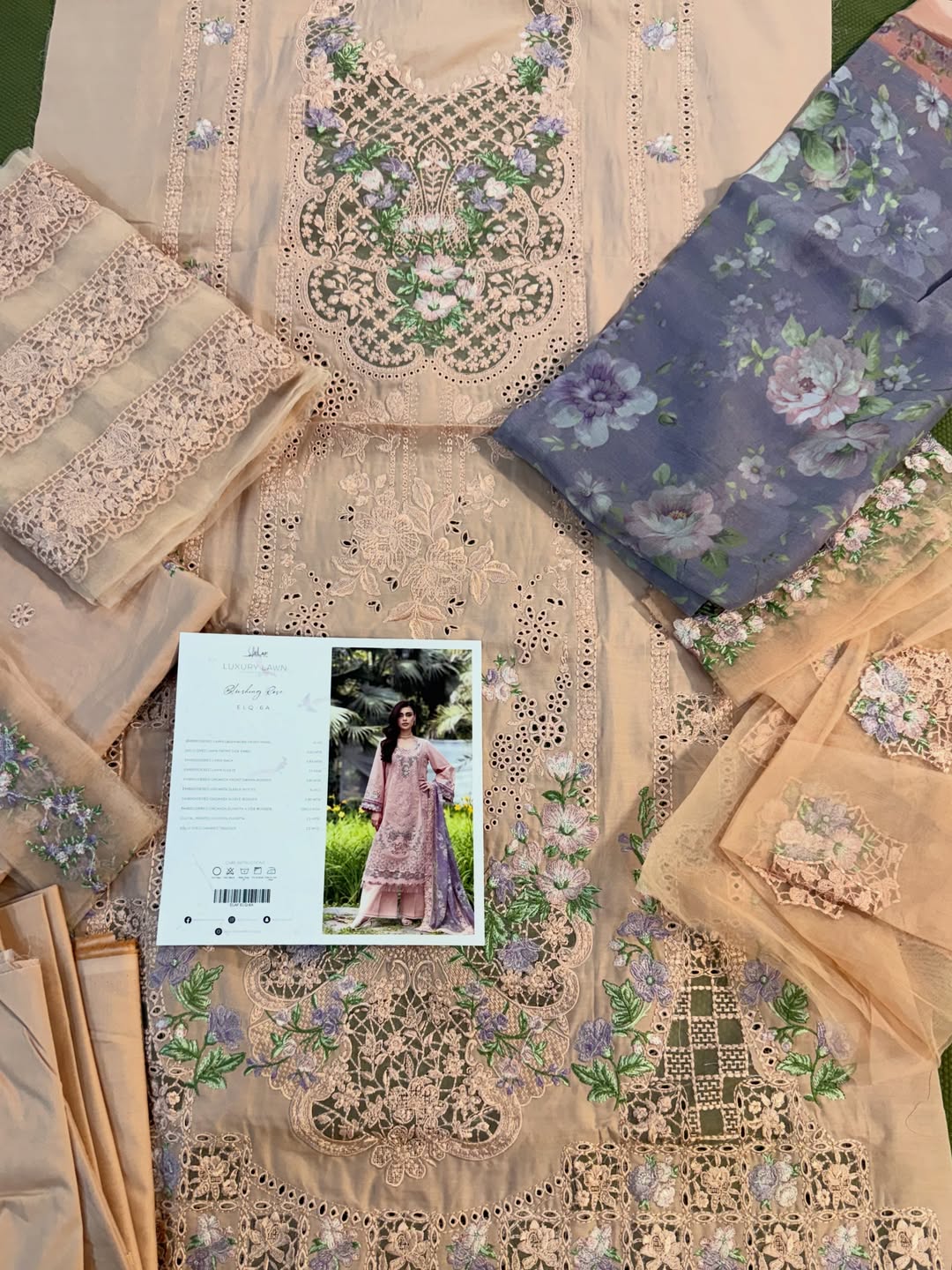 ELQ-6A BLUSHING ROSE | Elaf Premium Luxury Lawn II '26