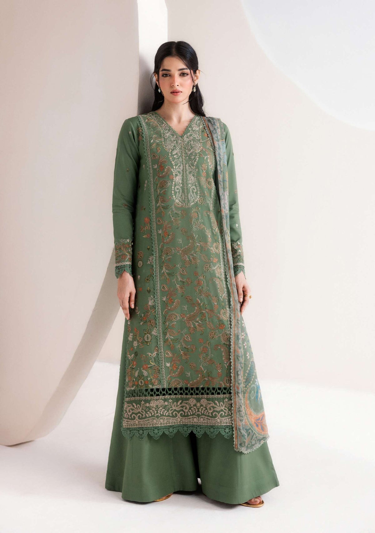 1A - Zync by Florent Intermix | Sage Green Embroidered Suit