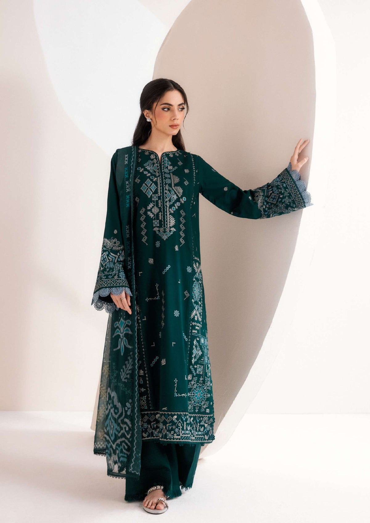 2A - Zync by Florent Intermix | Deep Teal Embroidered Suit