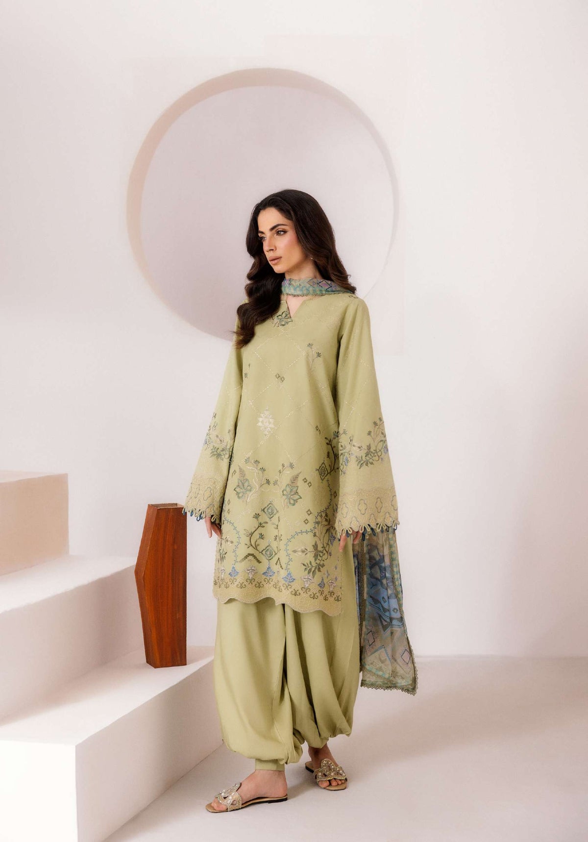 7B - Zync by Florent Intermix | Pistachio Embroidered Suit