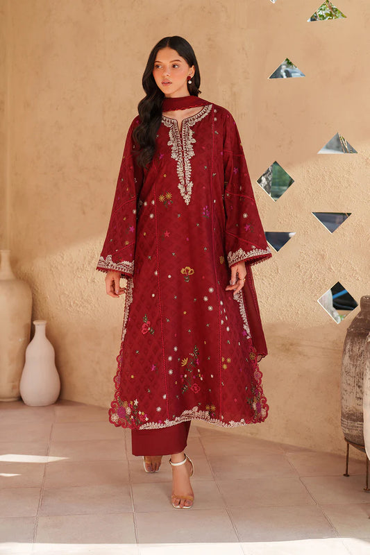 Red | EL-02 Embroidered Lawn | Iznik Eid Lawn
