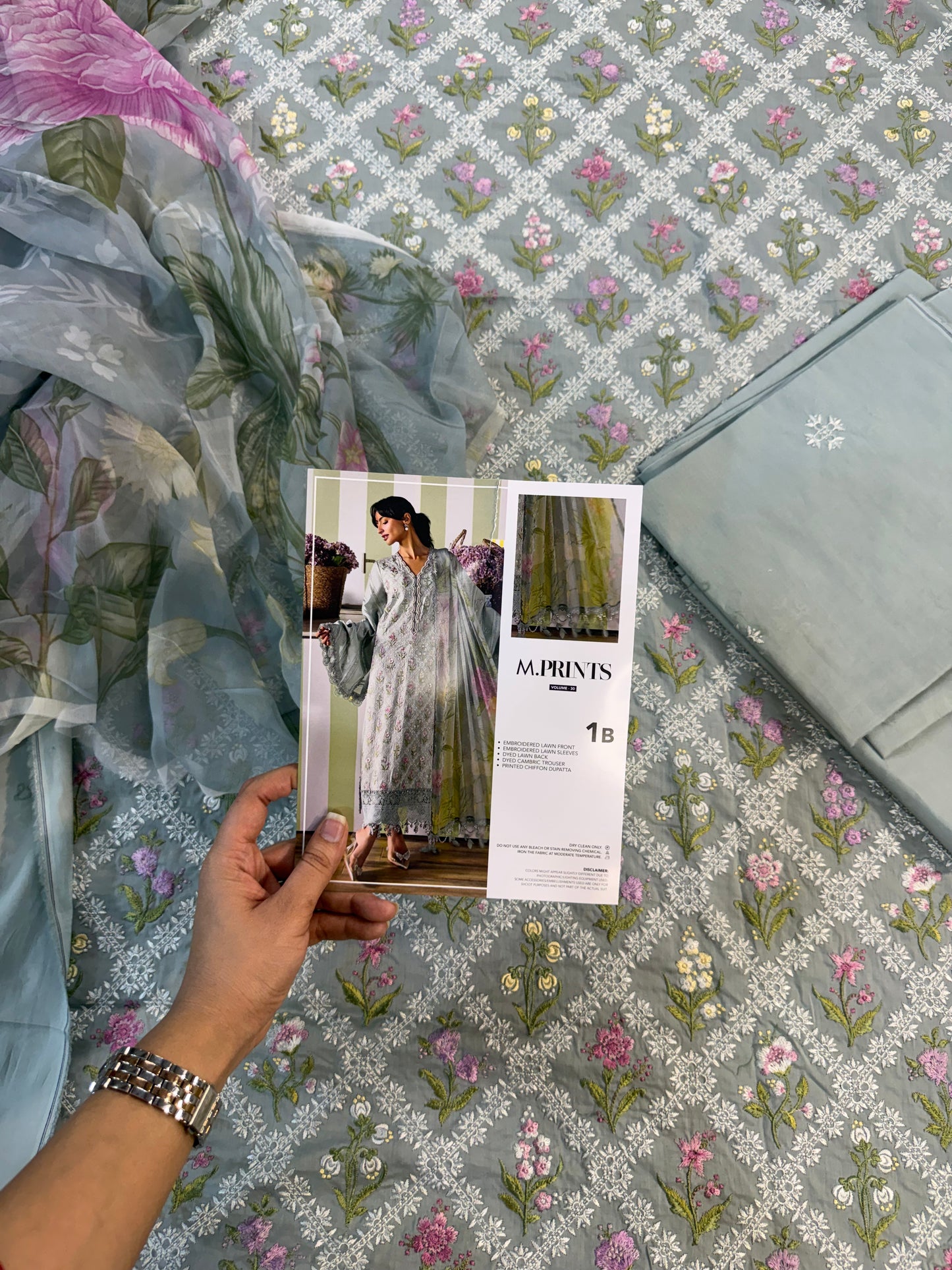 MPT-3001-B | M.Prints 3pc Unstitched Lawn | Maria B.