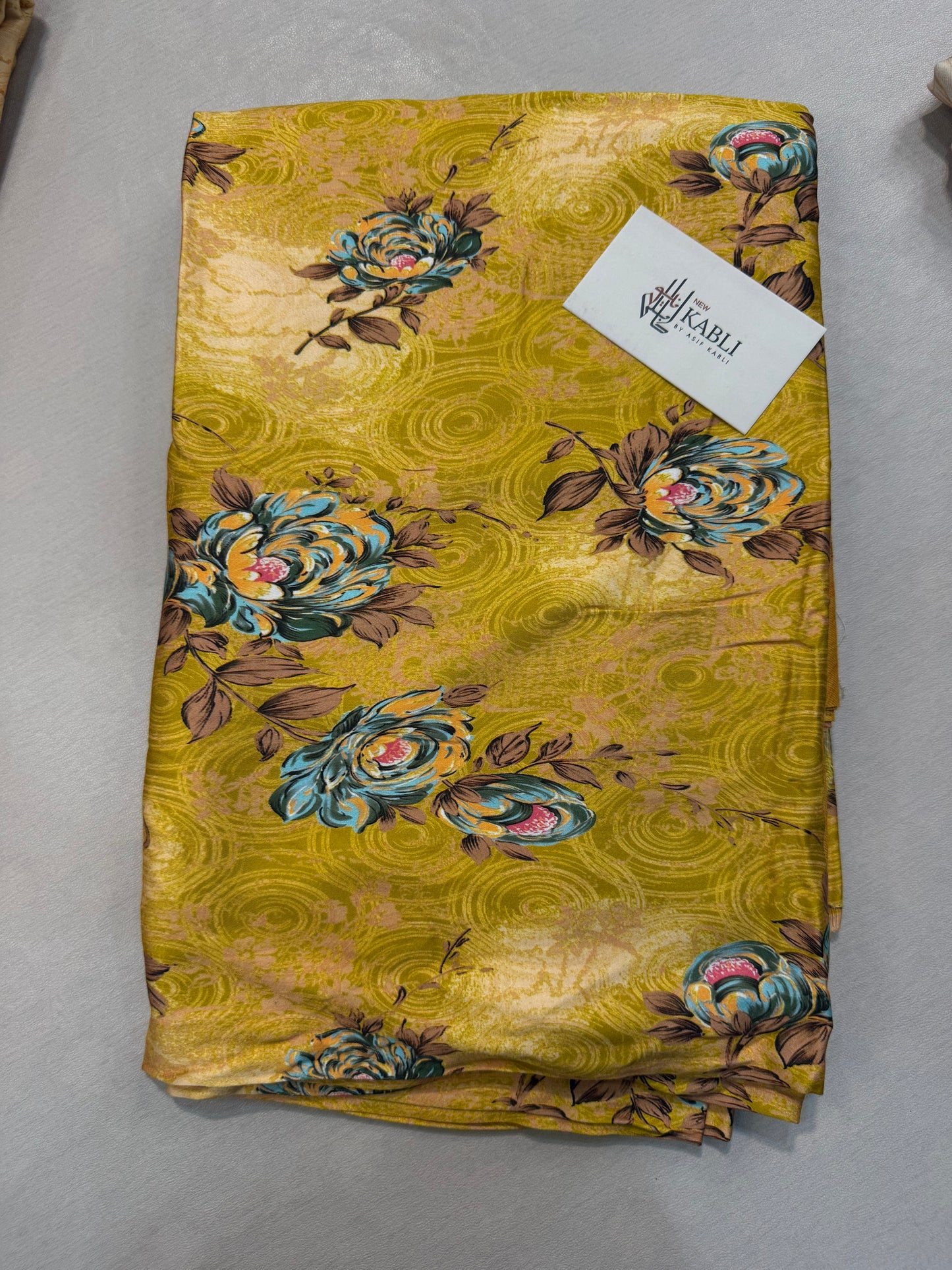 Kundan Silk Marina 1B Mustard 3-Piece Allover Suit with Wool Shawl
