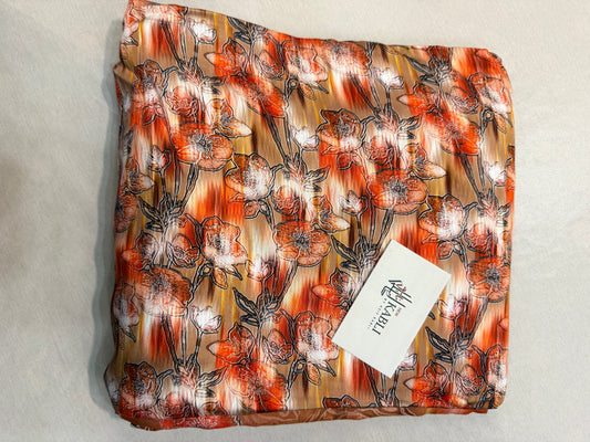 Kundan Silk Marina 3B Rust Orange 3-Piece Allover Suit with Wool Shawl