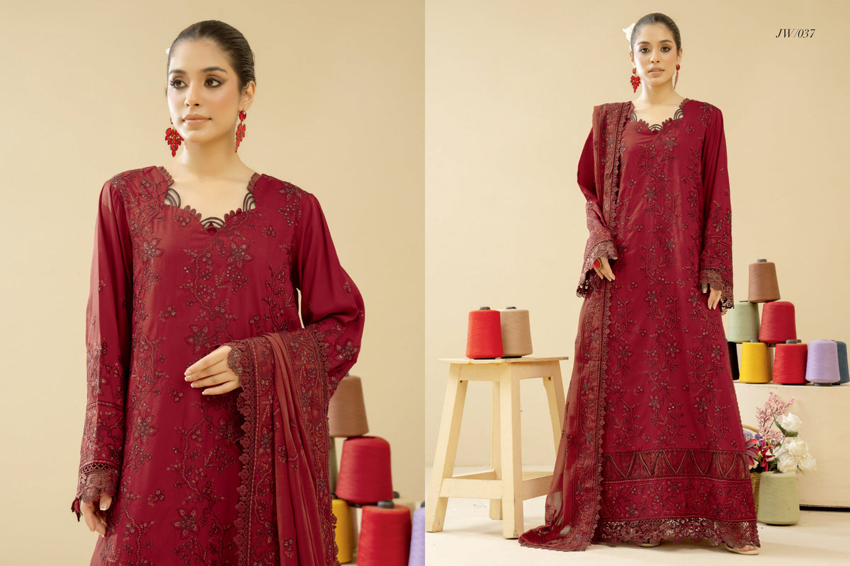 Caspia JW-037 Embroidered Silk Viscose Suit