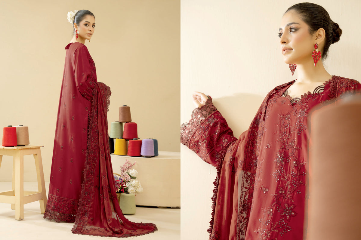Caspia JW-037 Embroidered Silk Viscose Suit