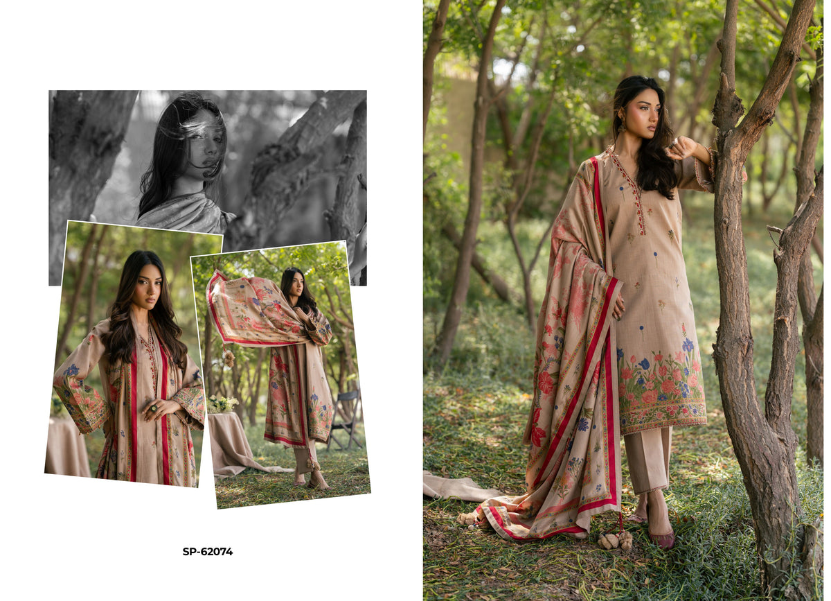 Gul Ahmed SP-62074 3 Piece Printed Pashmina Suit
