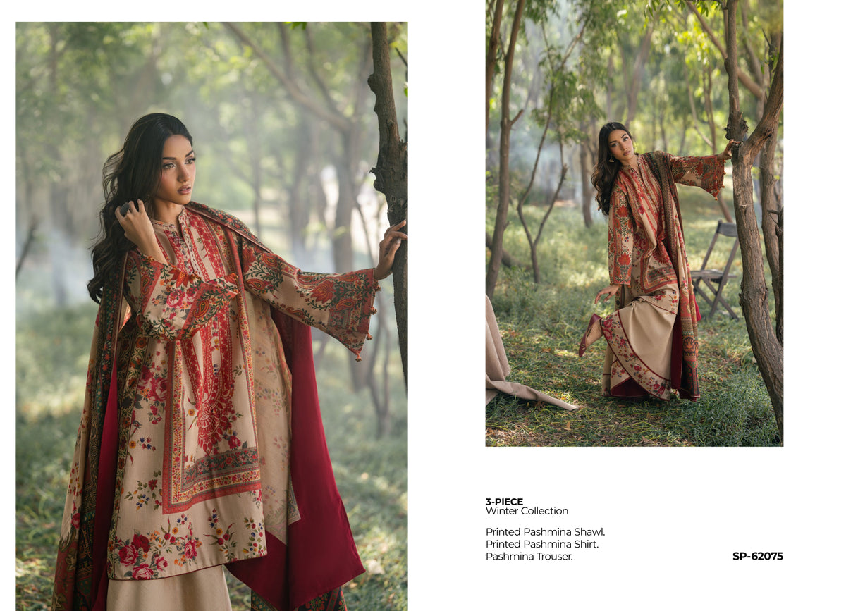 Gul Ahmed SP-62075 3 Piece Printed Pashmina Suit