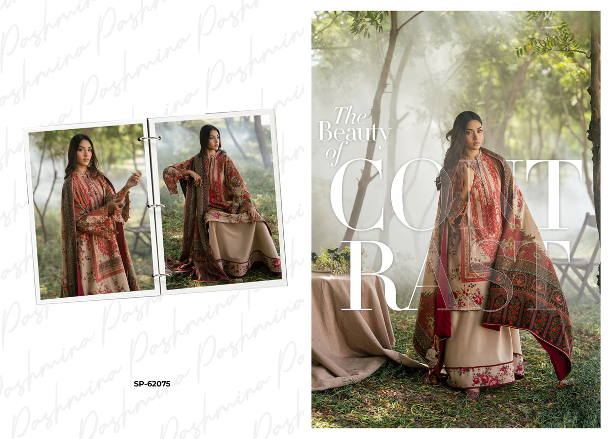 Gul Ahmed SP-62075 3 Piece Printed Pashmina Suit