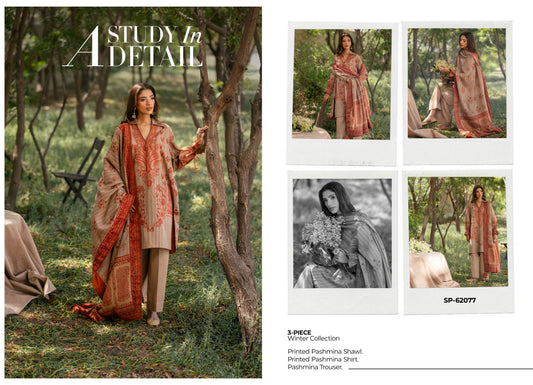 Gul Ahmed SP-62077 3 Piece Printed Pashmina Suit