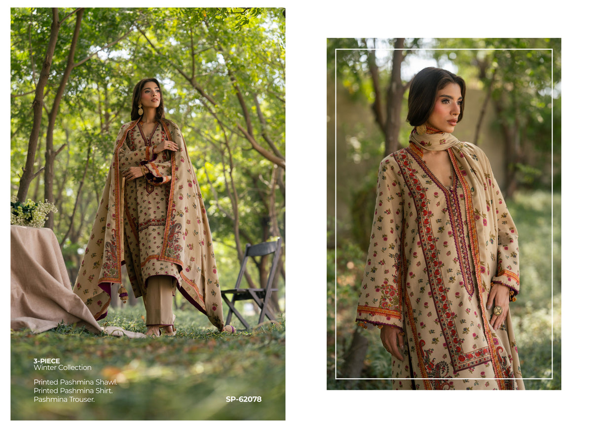 Gul Ahmed SP-62078 3 Piece Printed Pashmina Suit