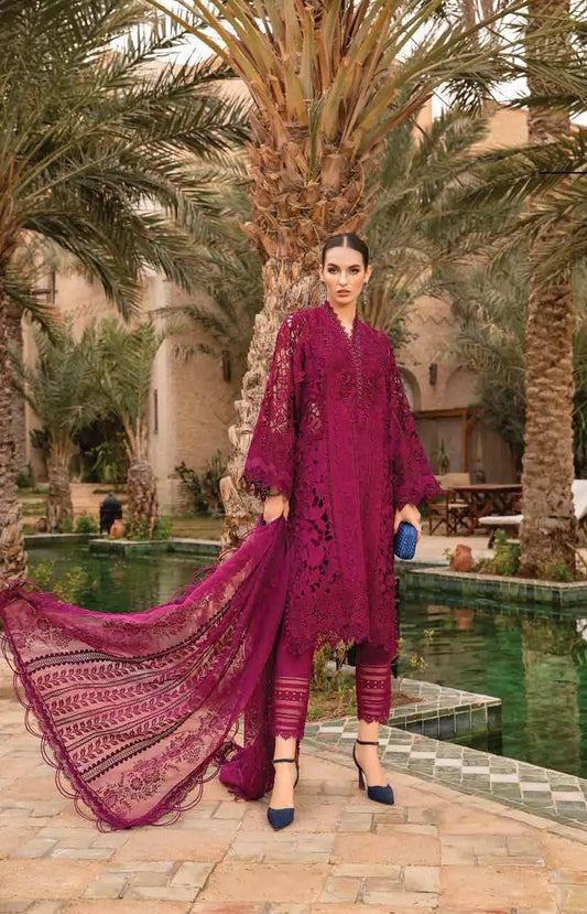 Buy Maria.B Magenta 9B | 3Pc Unstitched Luxury Lawn